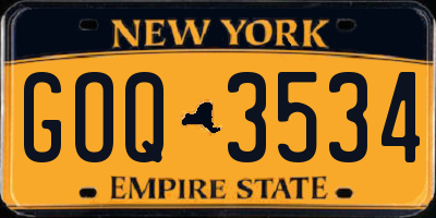NY license plate GOQ3534
