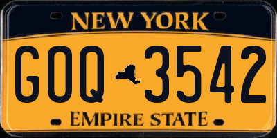 NY license plate GOQ3542