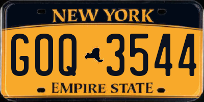 NY license plate GOQ3544