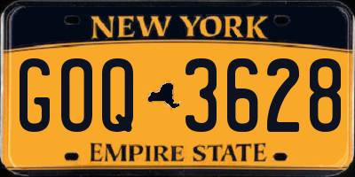 NY license plate GOQ3628