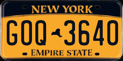 NY license plate GOQ3640