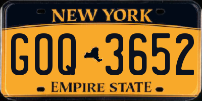 NY license plate GOQ3652