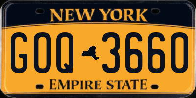 NY license plate GOQ3660