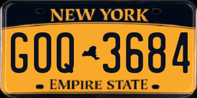 NY license plate GOQ3684