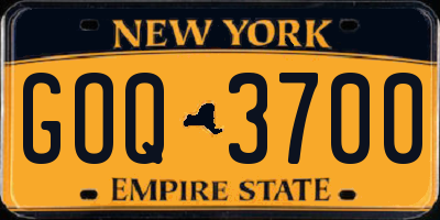 NY license plate GOQ3700