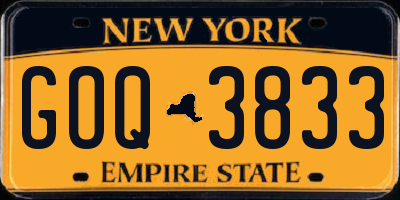 NY license plate GOQ3833