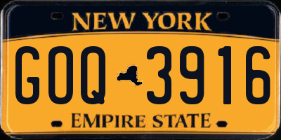 NY license plate GOQ3916