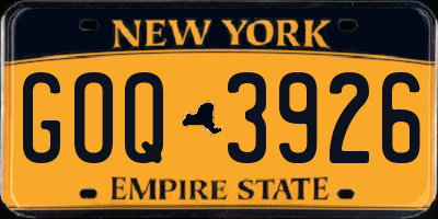 NY license plate GOQ3926