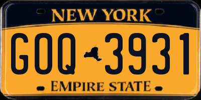 NY license plate GOQ3931