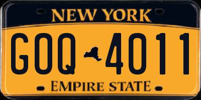NY license plate GOQ4011