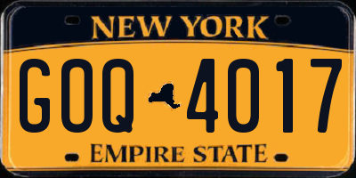 NY license plate GOQ4017