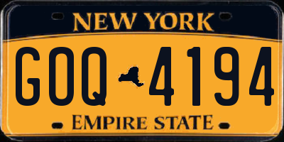 NY license plate GOQ4194
