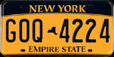 NY license plate GOQ4224