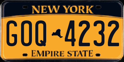 NY license plate GOQ4232