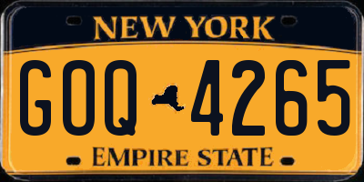 NY license plate GOQ4265