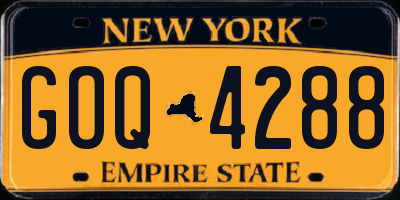 NY license plate GOQ4288