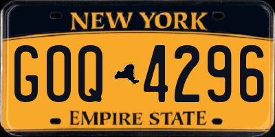 NY license plate GOQ4296