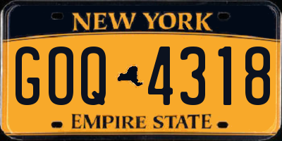 NY license plate GOQ4318