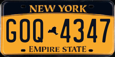 NY license plate GOQ4347