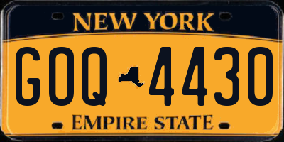 NY license plate GOQ4430