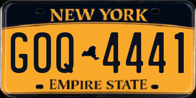 NY license plate GOQ4441
