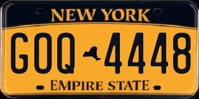 NY license plate GOQ4448