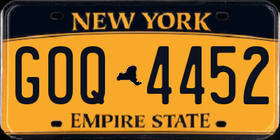 NY license plate GOQ4452