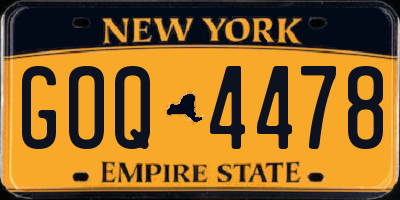 NY license plate GOQ4478