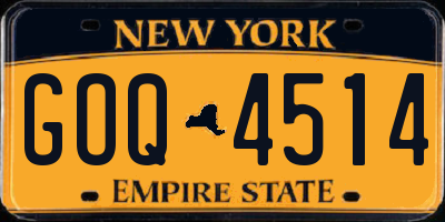 NY license plate GOQ4514