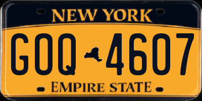 NY license plate GOQ4607