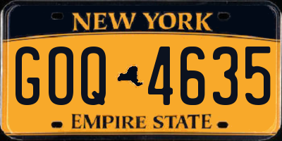 NY license plate GOQ4635