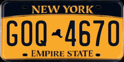 NY license plate GOQ4670