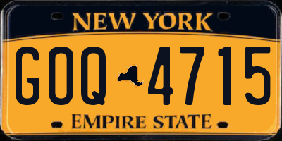 NY license plate GOQ4715