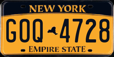 NY license plate GOQ4728