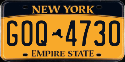 NY license plate GOQ4730