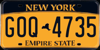 NY license plate GOQ4735
