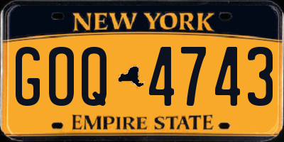 NY license plate GOQ4743