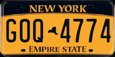 NY license plate GOQ4774