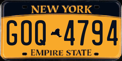 NY license plate GOQ4794