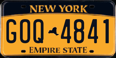NY license plate GOQ4841