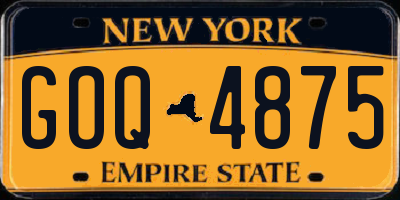 NY license plate GOQ4875