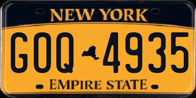 NY license plate GOQ4935