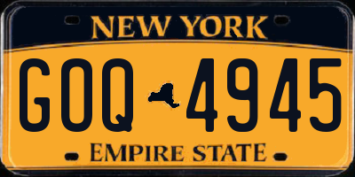 NY license plate GOQ4945