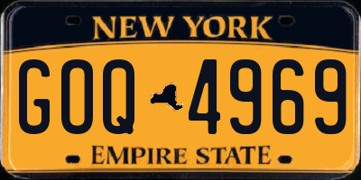 NY license plate GOQ4969