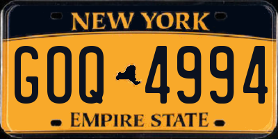 NY license plate GOQ4994