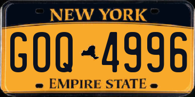 NY license plate GOQ4996