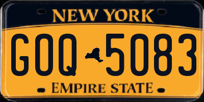NY license plate GOQ5083
