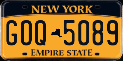 NY license plate GOQ5089