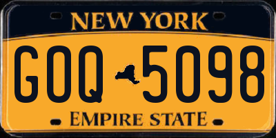 NY license plate GOQ5098