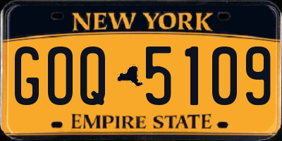 NY license plate GOQ5109